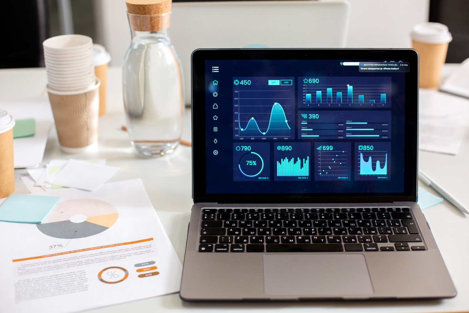Dashboard di intelligenza artificiale per l'analisi di mercato